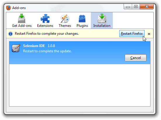 Selenium IDE Installation 3